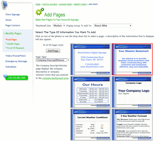 add page wizard
