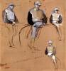 Study With Four Jockeys By Degas