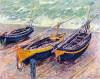 Dock Of Etretat Three Fishing Boats By Monet