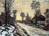 Road To Louveciennes Melting Snow Children Sunset By Mo