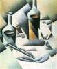 Still Life With Bottles And Knives By Gris