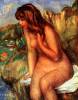 Bathing Sitting On A Rock By Renoir