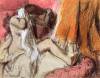 Seated Female Nude On A Chaise Lounge By Degas