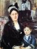 Portrait Of Mme Boursier And Daughter By Morisot