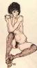 Sitting Female Nude By Schiele
