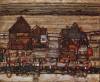 Houses With Laundry Lines And Suburban By Schiele