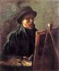 Self Portrait With Dark Felt Hat At The Easel By Van Go