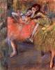 Two Dancers Behind The Scenes By Degas