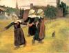 Small Breton Women By Gauguin