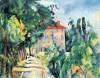 House With Red Roof By Cezanne
