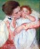 Young Mothers Embrace By Cassatt
