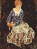 Portrait Of Edith Schiele Sitting By Schiele