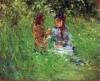 Woman And Child In Garden In Bougival By Morisot