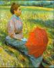 Lady In A Meadow By Zancomeneghi