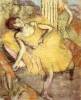 Sitting Dancer With The Right Leg Up By Degas