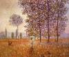 Poplars In The Sunlight 2 By Monet