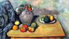 Still Life Pitcher And Fruit On A Table By Cezanne