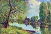 River Landscape At Moret Sur Loing By Sisley