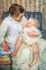Mother Washing The Tired Child By Cassatt