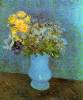 Vase With Lilacs Daisies And Anemones By Van Gogh