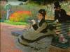 Camille Monet On A Garden Bench By Monet